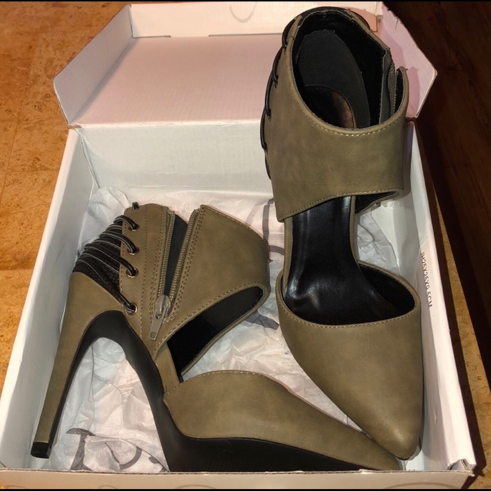 Shï by Journeys Olive Green Limited Edition Heels